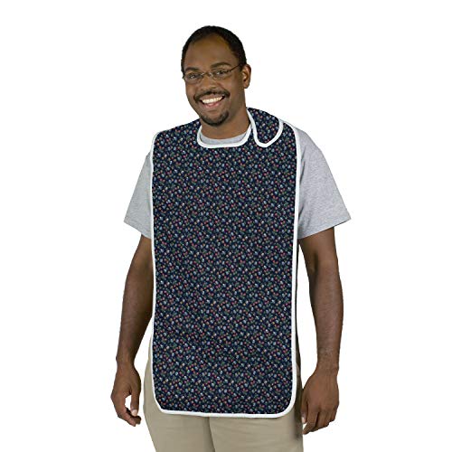 DMI Washable, Waterproof Bib For Adults, Elderly, and Seniors, Extra Long Clothing Protector