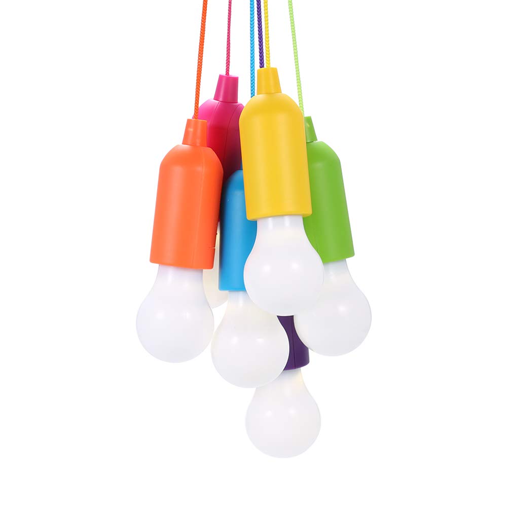 Tomshine 4.5V 0.5W LED Bulb Pull-Rope Switch 3 * AAA Battery Powered Operated Hanging Design 6 Pack for Bedroom Living Room Restaurant Dining Hall Home Party Decoration Decro