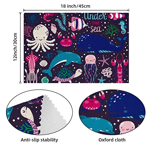 Set de table animaux marins antidérapant et résistant pour repas enfant - 5