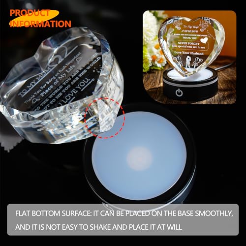 Gifts for Wife I Love You Gifts for Her from Husband Best Wife with Colorful LED Base Romantic Gift from Husband on Valentine's Birthday Day Wedding Anniversary Crystal Keepsakes Presents