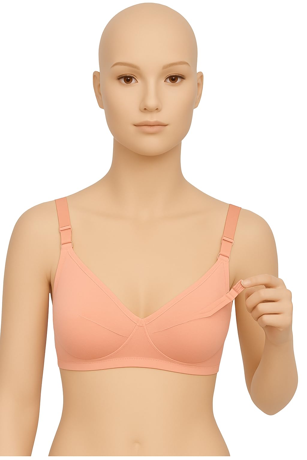 Nursing Bra for Breastfeeding,Maternity Bra,Bra for mom to be,Adjustable Straps, Available in Light Blue, Navy Blue, and Peach (in, Numeric, 36, B, Peach)-image-19
