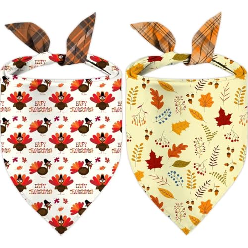 Thanksgiving-Dog-Bandana-Pumpkin-Turkey-Dog-Scarf-Fall-Autumn-Leaves-Dog-Thanksgiving-Bandanas-for-Medium-Large-Dogs-Pets-Triangle-Reversible-Fall-Pet-Scarf Thanksgiving Dog Bandana Pumpkin Turkey Dog Scarf Fall Autumn Leaves Dog Thanksgiving Bandanas for Medium Large Dogs Pets Triangle Reversible Fall Pet Scarf