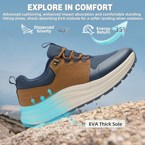 Image of OrthoComfoot Men's Wide Orthopedic Plantar Fasciitis Shoes: Comfortable High Arch Support Trail Running Shoes for Walking & Hiking, Orthotic Tennis Sneakers Relief Flat Feet, Feet Pain