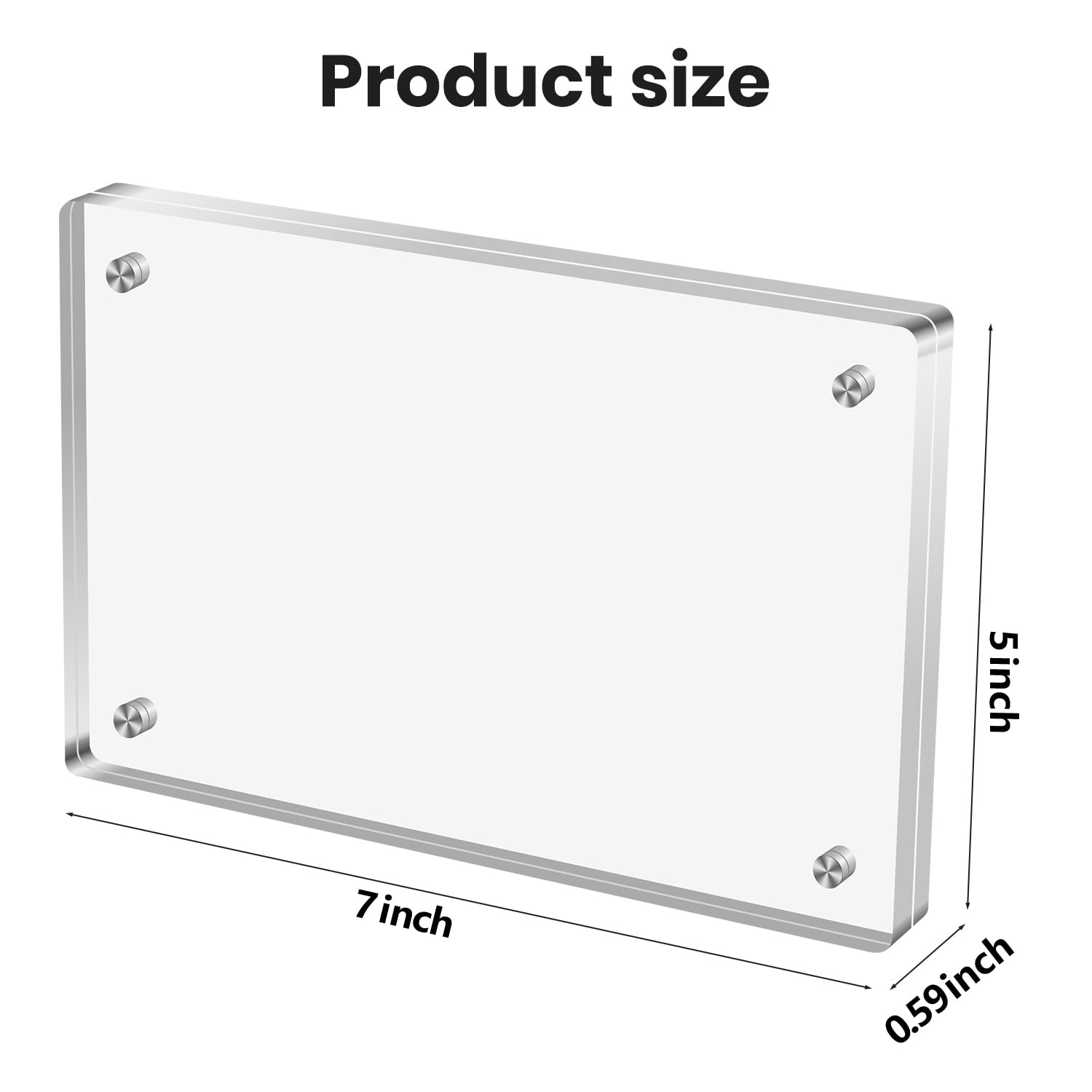 XSMYXSY Acrylic Magnetic Photo Frame, 5x7 Inch Double-sided Magnetic Photo Frame, Tabletop Frameless Postcard Display (3-Pack) (5X7)