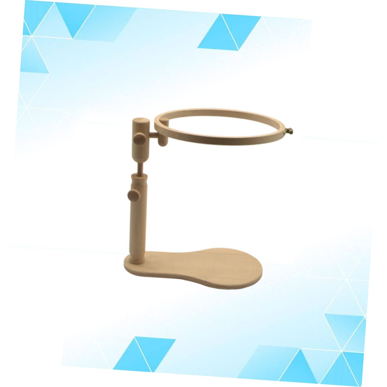 NUOBESTY Bastidor de Bordado de Madera de Haya Ajustable y Giratorio | 1 Juego, 24cm, Soporte, Rotación 360° para Acceso Trasero, Adecuado para Niños y Bordado DIY