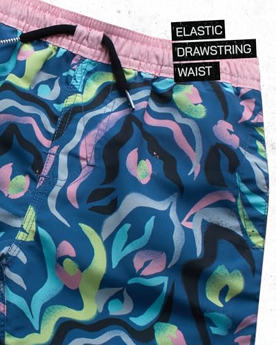 Image of Volcom Baby Boys Swim Set - 2 Piece Short Sleeve Swim Shirt Graphic Tees & Board Shorts - Infant Toddler Little Boys Swimsuit