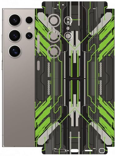 Image of AtOdds - Full Body Back Screen Guard Protector Film - Lamination Wrap Skin Sticker Compatible with Samsung Galaxy S24 Ultra | Scratchproof Matte Finish (Cyber Green)