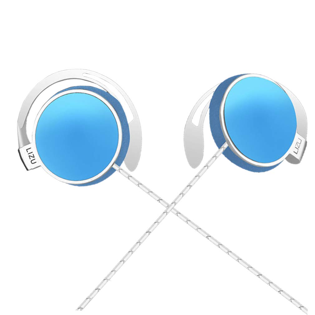 C-YOUNG Clip On Earphones，Over Ear Running Stereophone Headphones for Workout Exercise Gym Compatible for iPhone, Android Mobile Phone, with