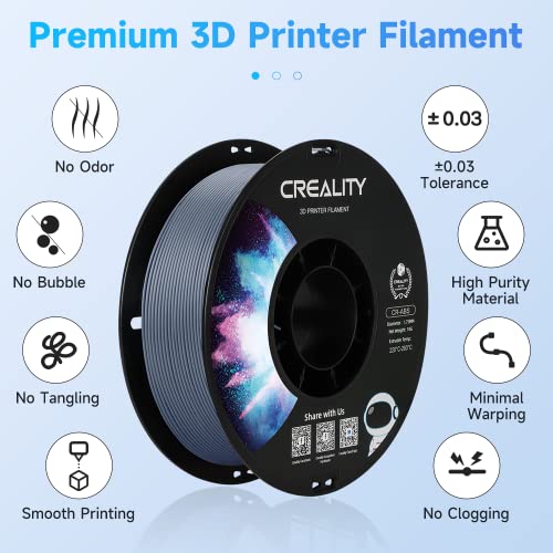 Image of Creality ABS Filament 1.75mm, 3D Printer Filament, No-Tangling, Strong Bonding and Overhang Performance Dimensional Accuracy + /-0.02mm, 2.2lbs /Spool
