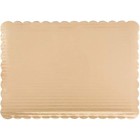 1/4 Sheet Cake Board 25Pcs Gold Scalloped