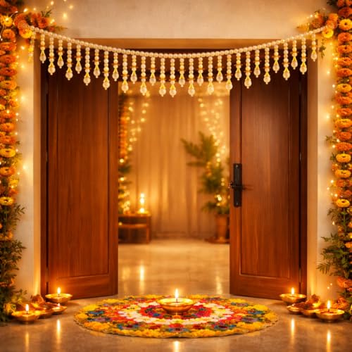 Image of Rajasthan Kraft Handmade Beaded Door Toran - 40 Inch in Size, for Home Decor, Festive Decor, Housewarming Gifts (T0059)