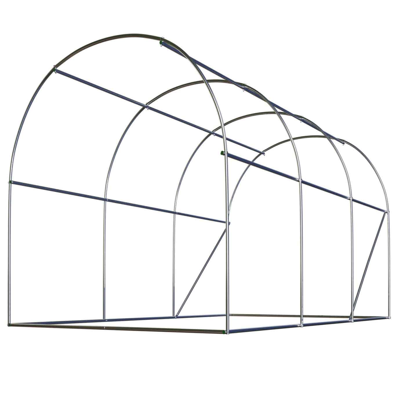 Serra a tunnel con telaio in acciaio Set con supporto per piante, 2 x 3 x 2 m, 6 m2, verde