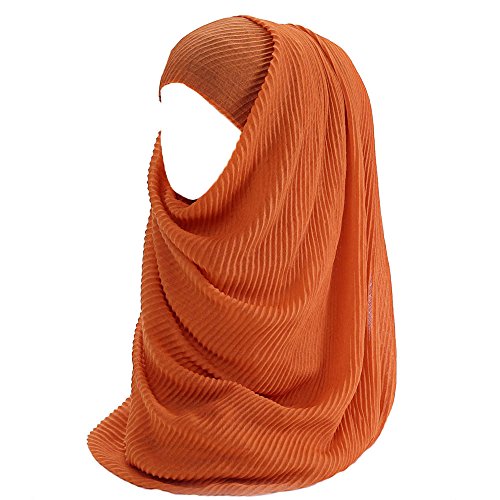 Premium Cotton Pleated Hijab for Muslim Women, Maxi Head Scarf Shawl Wrap Lightweight2
