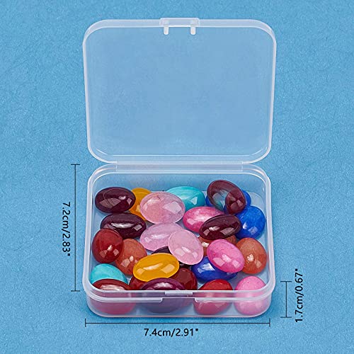Superfindings 40Pcs Oval Gemstone Cabochon 10 Colors Dyed Natural White Jade Stone Cabochons 18X13Mm Flatback Healing Quartz Chakra Crystal Stone For Earring Necklace Jewelry Making #TOP4