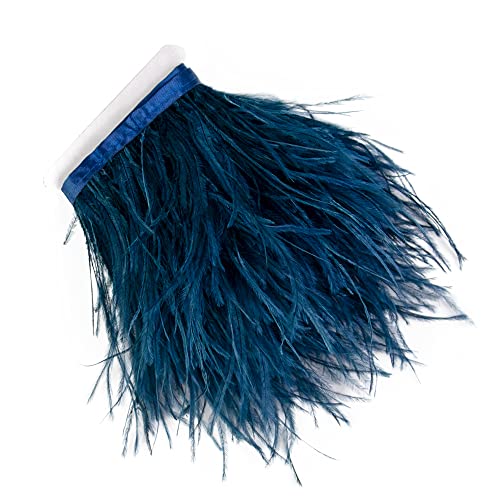2.75 m 10-15 cm marina piume di struzzo tinte frangia per fai da te, cucito, artigianato, costumi, decorazione