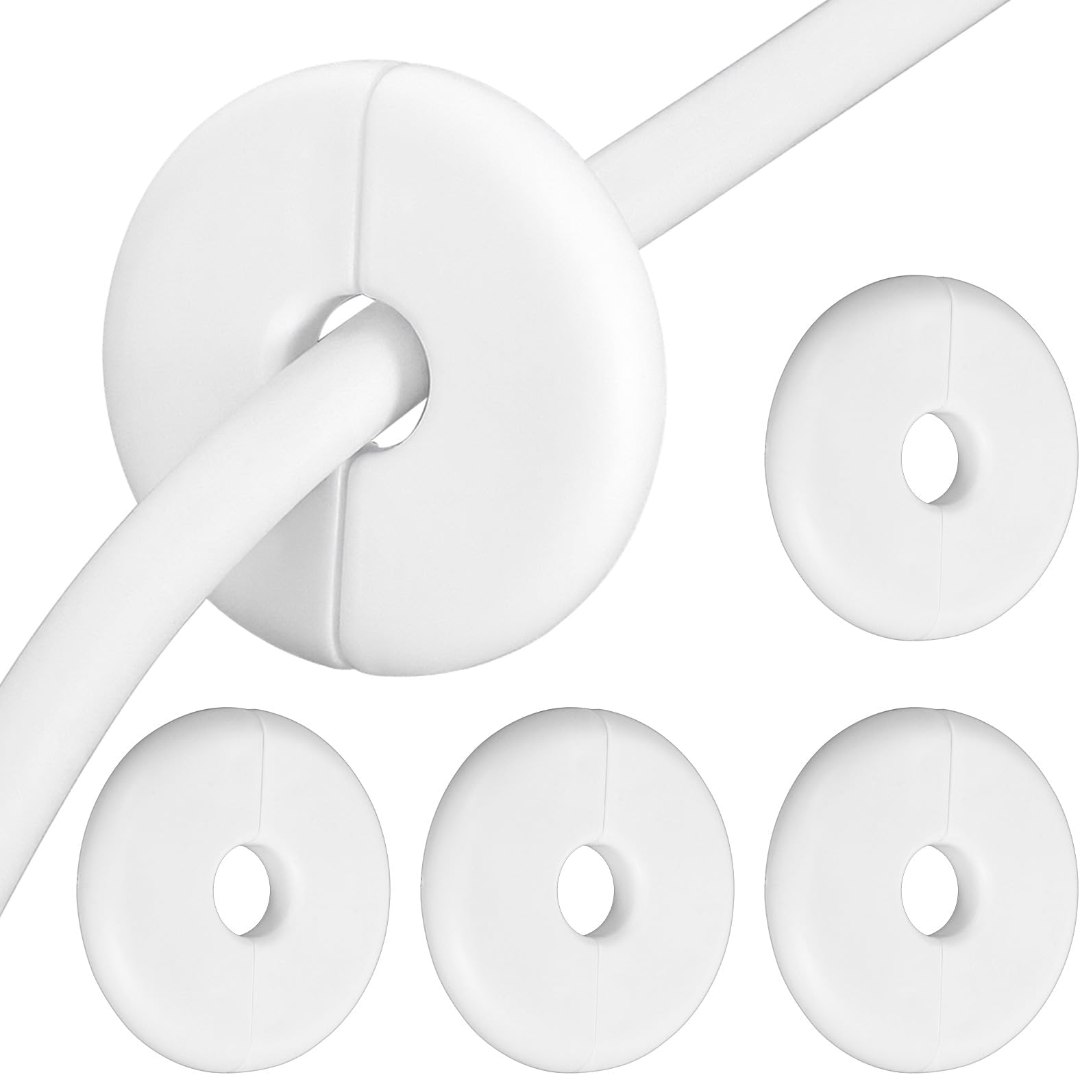 Molain 4 Pcs Wall Grommets for Cables, Wall Cable Pass Through Accessories Cable Grommets Routing Kit for Ethernet Cables Organizing Protecting Cord