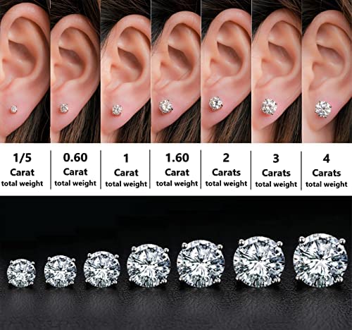 Boucles d'oreilles moissanite anti perte avec fermoir à vis - 3
