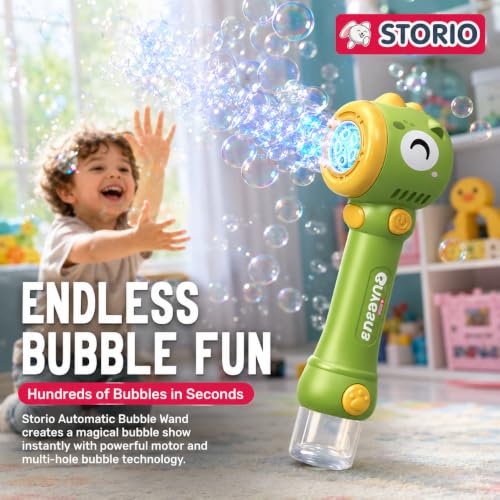 Image of Storio Bubble Wand Machine for Kids 3+ Years - Duck | Automatic Bubble Maker Toy with LED Lights & 12 Bubble Holes | Outdoor Bubble Toy for Boys Girls | Birthday Return Gifts Party Favors for Kids