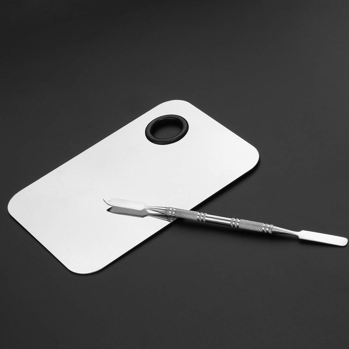Paleta do mieszania makijażu, szpatułka do palety ze stali nierdzewnej, kosmetyczna szpatułka do nail art, cieni do powiek, rzęs, makijażu, profesjonalne mieszanie pigmentów, lekka, łatwa do