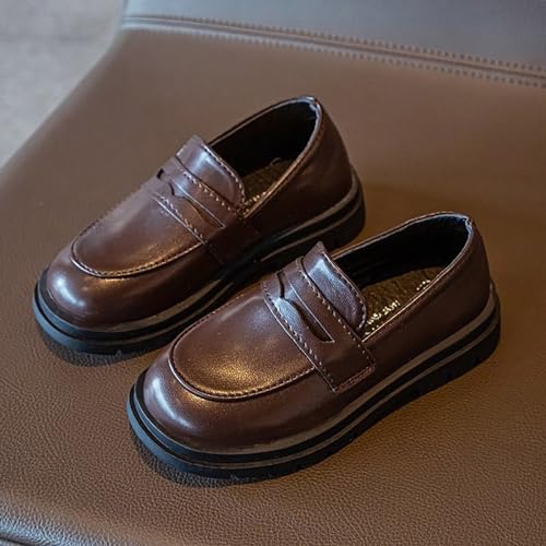 Kids Leather Dress Shoes Flat Non Slip School Uniform Dress Shoes Boys Girls Ankle Lightweight Dance Performance Loafers2