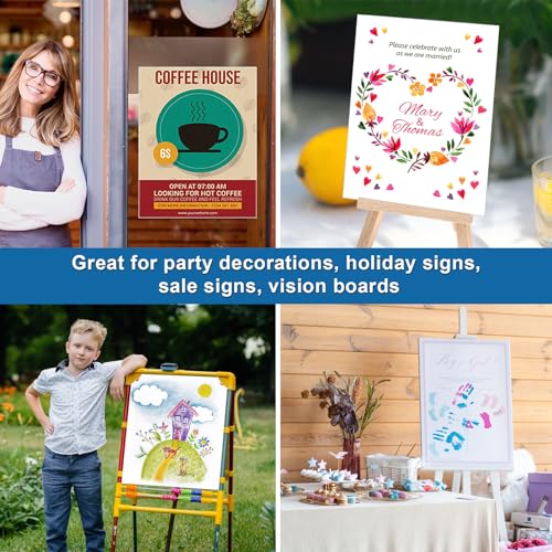 image for 10 Pcs White Poster Board Paper 14x18, ROOKEA Blank Graphic Display Vi