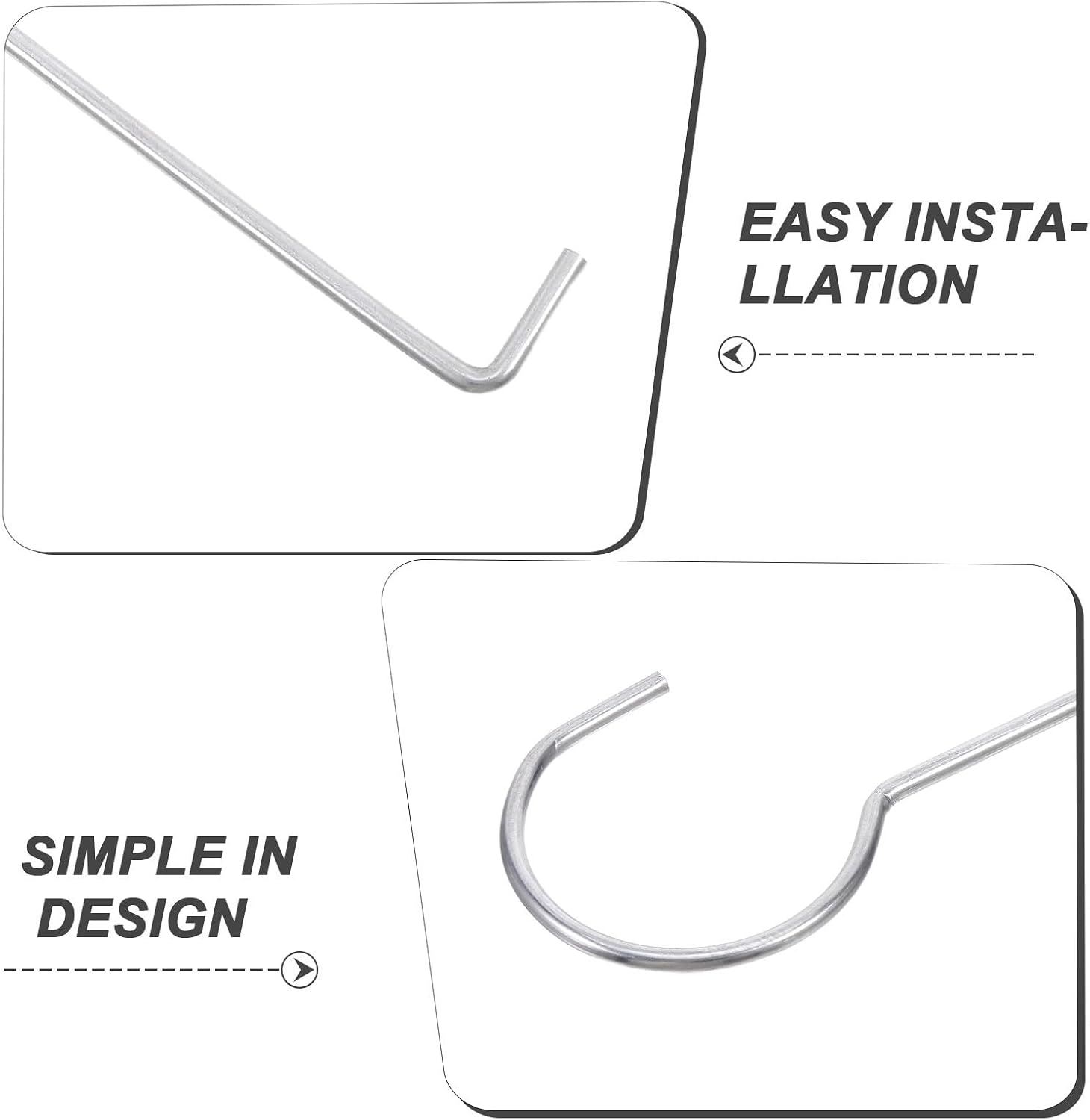 Stainless Steel Shower Drain Grate Puller with Lift Hooks 10pcs Set