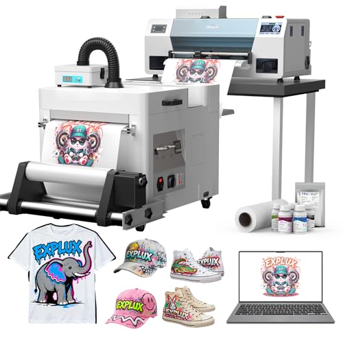 Image of EXPLUX A3 DTF Printer i3200HD Printhead I13 Bundle with Shaker Dryer,Laptop | Scheduled Auto-Cleaning, Built-in White Ink Circulation, 5 inch Touchscreen,4-Min Fast Printing,for Small & Mid-Market Businesses
