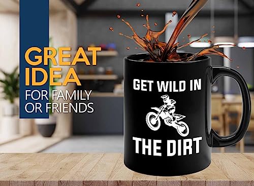 Dirt Bike Coffee Mug 11oz Black - Get In - Motorcycle Sport Dirt Rider Automotive Cycling Racing Background
