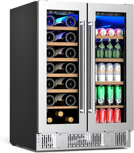 Image of Antarctic Star 24 inch Dual Zone Wine Cooler, Built-In, 21 Bottles & 88 Cans