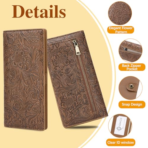 Image of GOIACII Leather Women Wallet RFID Slim Wallets for Women Thin Ladies Credit Card Holder Bifold Billfold with 11 Card Slots & ID Window