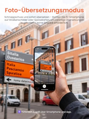 NE20 Übersetzer Kopfhörer, 3-in-1 Übersetzungskopfhörer 165 Sprachen mit App, 7 Übersetzungsmodi Echtzeit Übersetzer Ohrhörer, Bluetooth 6.0 Übersetzer Kopfhörer für Lernen, Business