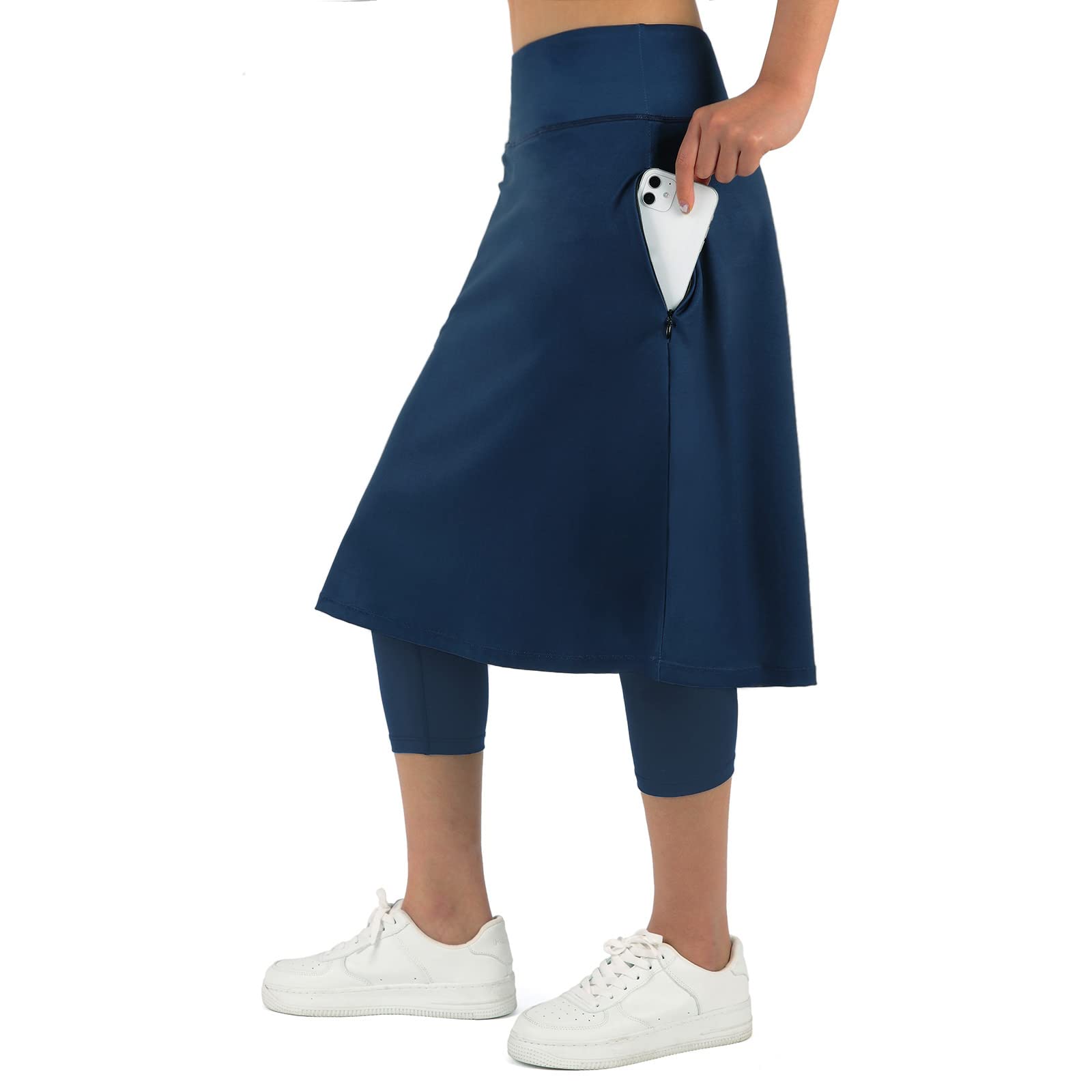 Anivivo Women Long Knee Length Skirt With Capris Leggings Skirted