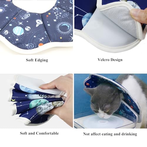 Image of Soft Cat Cone, Adjustable Recovery Collar After Surgery to Prevent Licking Wound, Protective Cat Neck Cone, Comfortable Pet Elizabethan Collar for Cats Kittens and Puppies (XS)