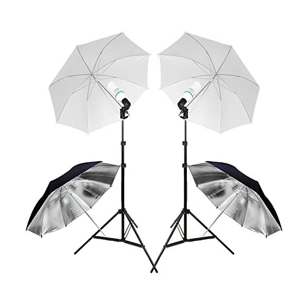 YISITONG Profi 2x135W Studioleuchte studioset Fotostudio Komplettes Set inkl.2 x 3m Hintergrundsystem +1.6X 3m… – Bild 4