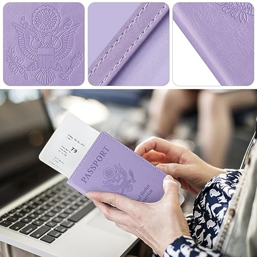 Image of TIGARI Passport Holder for Travel Women Men, Valentines Day Gifts PU Leather Wallet Cover Case Sleeve, Waterproof Protected Document Organizer, Vacation Plane Cruise Travel Essentials