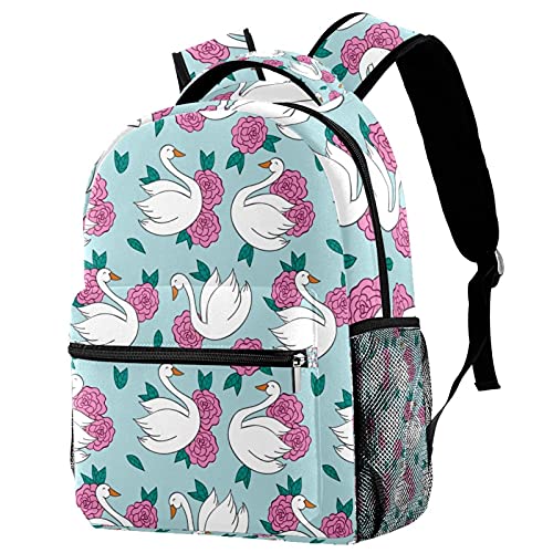 Sacs à dos de voyage loisirs motif fleurs roses et bleu avec porte-bouteille