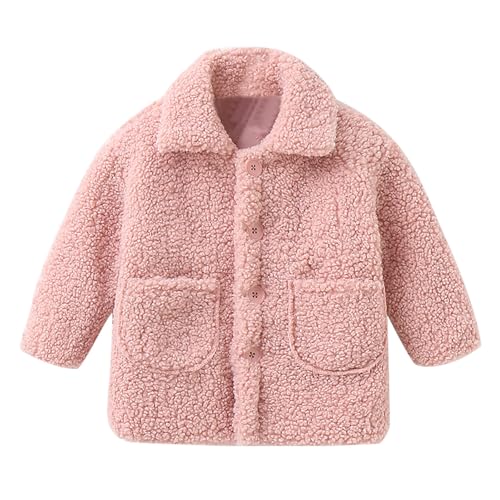 Kids Girls Po𝐥ar Fleece Jackets She𝐫pa Fuzzy Lightweight Button Outerwears Toddler Long Sleeve Warm Casual Coats