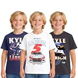 Bioworld Hendrick Motorsports Kyle Larson Boy's 3-Pack Crew Neck Short Sleeve T-Shirt Set -14