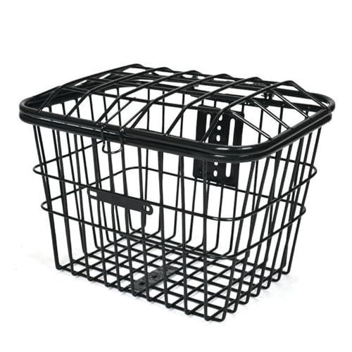 Panier de rangement pour vélo fil métallique conteneur robuste noir - 5