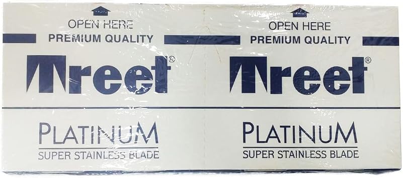 Treet Platinum Super Stainless Double Edge Razor Blades, 100 Blades