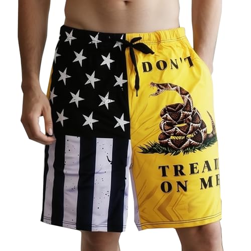 Evankin Mens 4th of July Shorts American USA Flag Trunks Summer Beach Stretch Panties with Pockets and Drawstrings