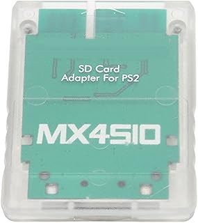 MX4SIO,PS2 Card,Playstation MX4SIO SIO2 Memory Card Adapter Hand Made Stable Replacement Memory Card Reader for PS2 Transparent Blue (White)