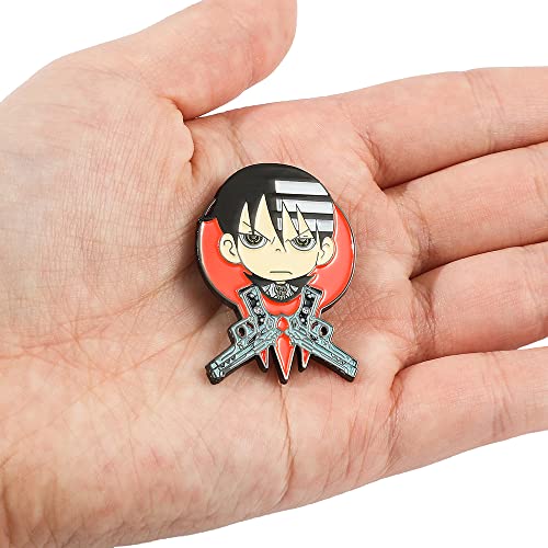 Soul Eater Anime Enamel Pin - Manga Character Death The Kid Shape Brooches Metal Lapel Badges For Fans - Pins For Backpack Hat Bag #TOP1