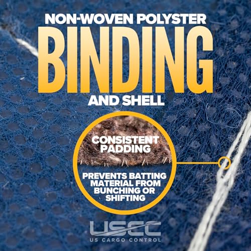 Image of US Cargo Control Moving Blankets 72 inchx80 inch, MBSAVER43 Econo Saver, (43 lb /doz weight), Professional Quilted Furniture Moving Pads for Packing, Shipping or Cargo Blanket, Blue, 2-Pack