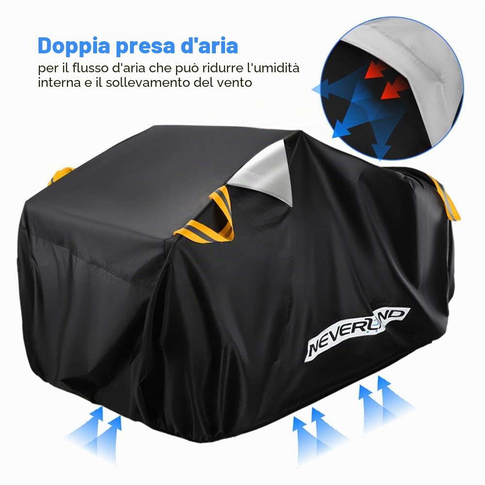 NEVERLAND Telo quad impermeabile Copertura quad ATV Telo per Quad Telo quad Teli Copertura per ATV Cover Telo Copri Quad 300D Oxford anti-UV Honda, Polaris, Yamaha, Suzuki 256 * 110 * 120cm