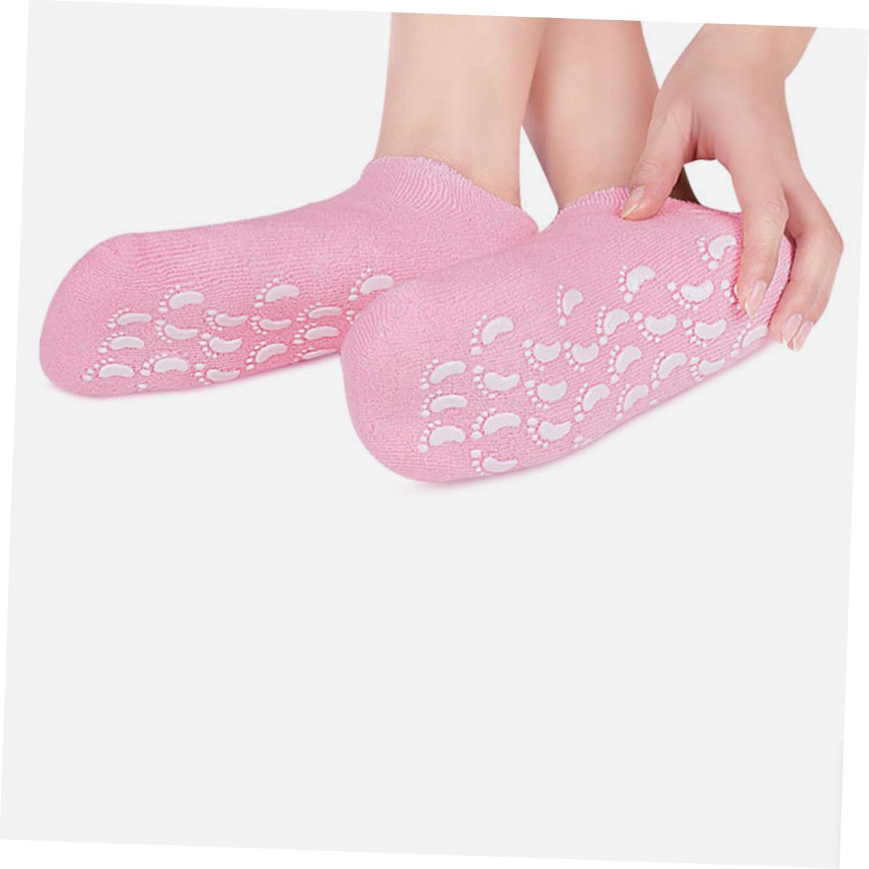 Calzini Idratanti Spa per Piedi 3 Paia Cotone Antiscivolo | Riutilizzabili, Protezione Dalla Secchezza e Ruvidità, Uso Casa e Beauty Salon
