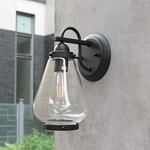 Lanterne extérieure E27 rétro en fer pour éclairage de garage et terrasse