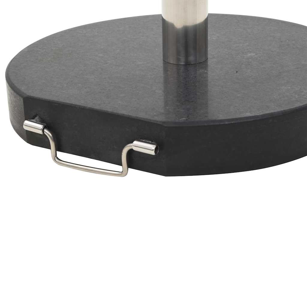Supporto per ombrellone in granito, 28,5 kg, rotondo, nero, con supporto in acciaio inox, adattatore per palo da 38/48 mm, base stabile per balcone, terrazza, giardino