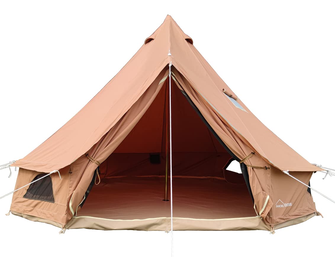 2/7まで限定【新品】ベルテント 280cm×280cm×210cm Amazon.co.jp: D&R ベルテント 赤茶色 上部密封DIY煙突穴付き コットン