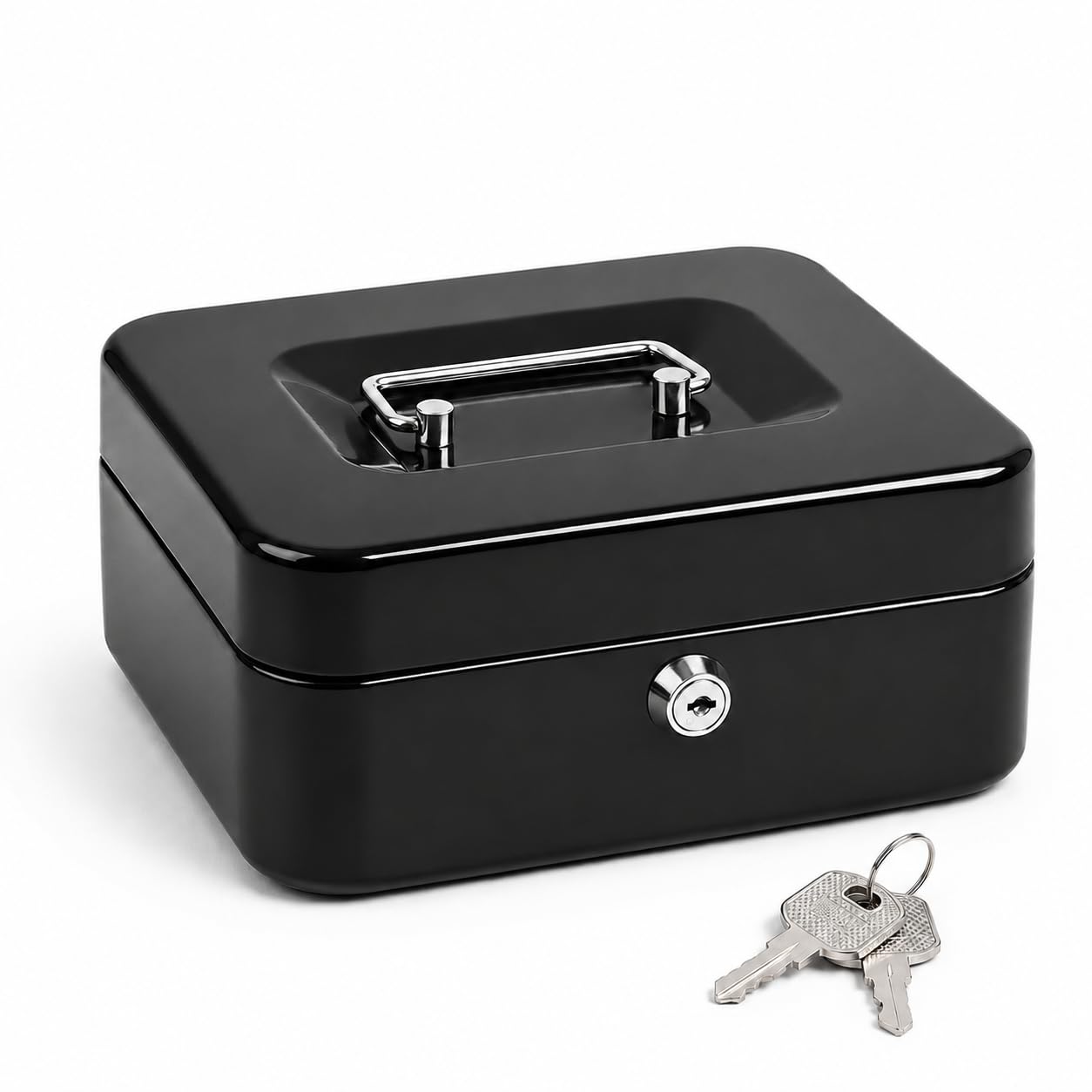 ACCURATE Money Box Tin Steel Cash Safe Box Petty Cash Tin with Lock 2 Keys - Ass